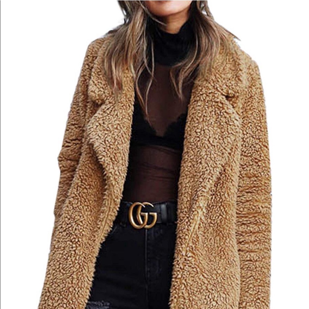 Teddy Bear Coat Jacket in Brown